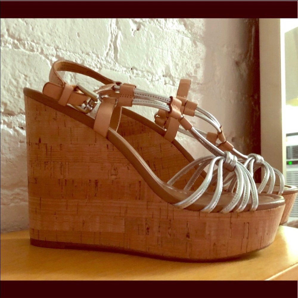 Coach wedges - worn once.